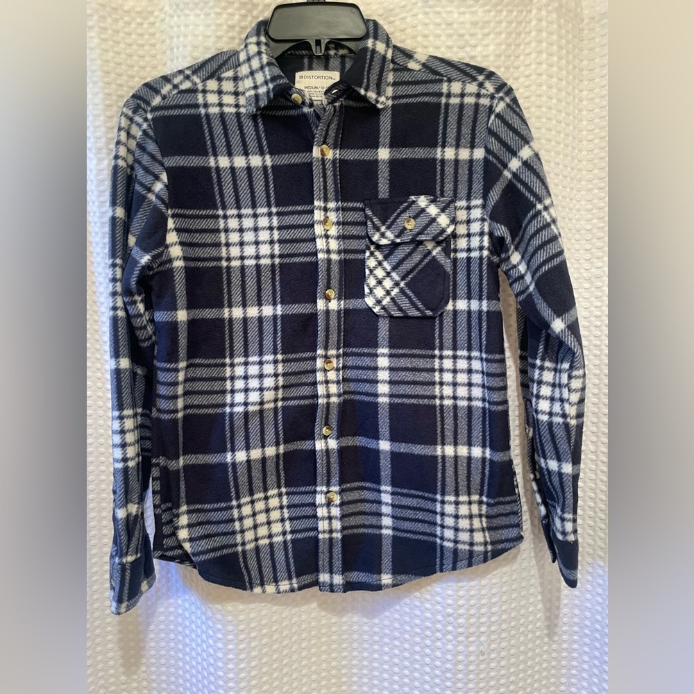 Kids  Navy Blue Plaid Shirt